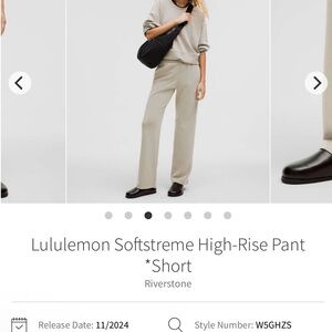 Lululemon Softstreme High-Rise Pants in Riverstone 28 .5” Inseam size 6